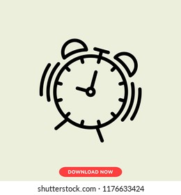 Alarm concept line icon. Alarm clock concept outline symbol design. Can be used for web and mobile UI/UX. Modern vector style. Векторная графика