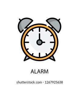 Alarm concept line icon. Simple element illustration. Alarm clock concept outline symbol design. Can be used for web and mobile UI/UX . Modern vector style. 