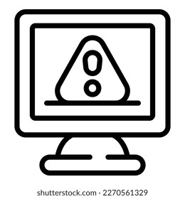 vector de contorno de icono de conexión de alarma. Internet perdido. socket de sitio