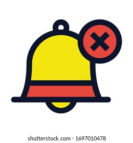 Alarm Disabled. Simple Vector Color Icon.