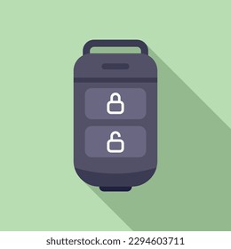 Alarm drive key icon flat vector. Car button. Mobile control