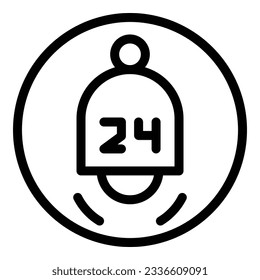 vector de contorno de icono de duración de alarma. Hora web. Timer digital