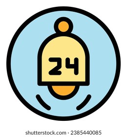 Alarm duration icon outline vector. Web hour. Timer digital color flat