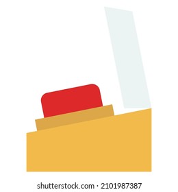 alarm emergency red button flat clipart vector illustration