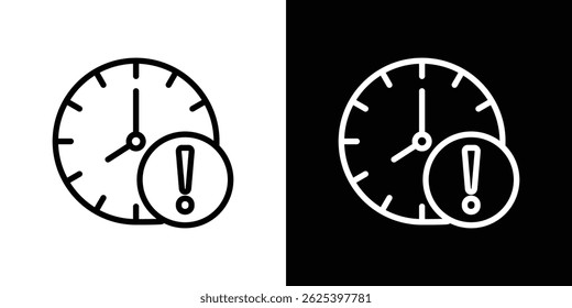 Alarm exclamation icon concept stroke on white background