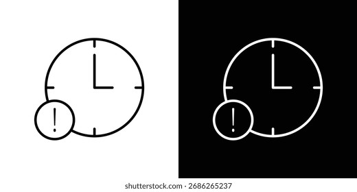 Alarm Ausrufezeichen Symbol Logo Vektor Designs. Symbol mit schwarz-weißen Strichen