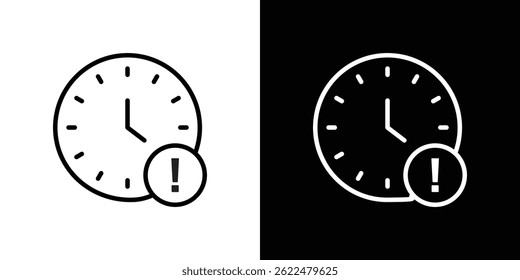 Alarm exclamation icon shape graphic simple plain clipart symbol. thin line outline art