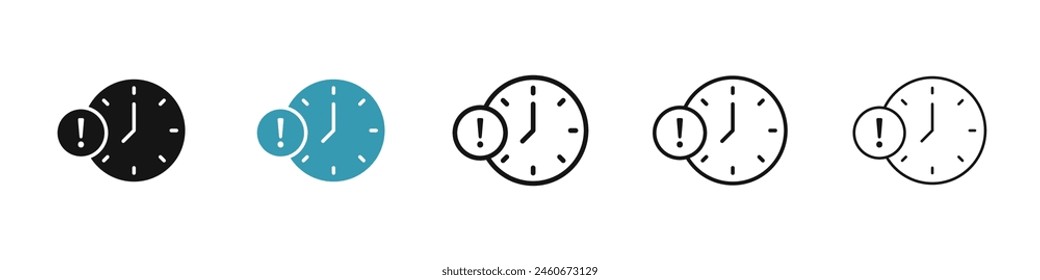 Alarm exclamation icon suite. Alert icon with an urgency feel for UI designs.