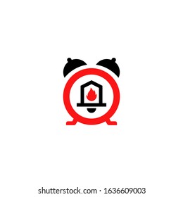 alarm fire logo design   vector