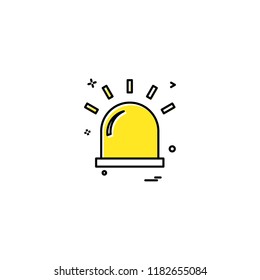 alarm flasher light red warning icon vector desige