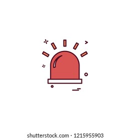 alarm flasher light red warning icon vector desige