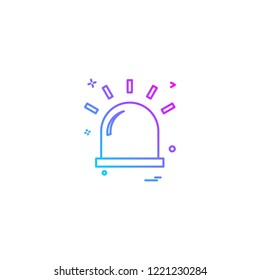 alarm flasher light red warning icon vector desige