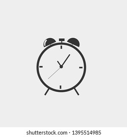 Alarm flat vector icon  grey