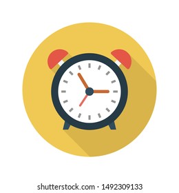 alarm glyph flat vector icon
