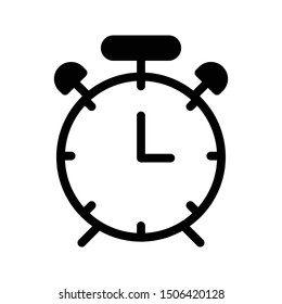 alarm glyph flat vector icon