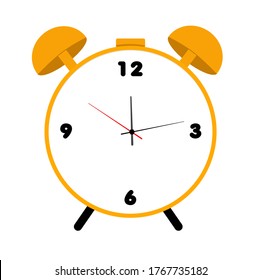 Icono de sonido del reloj de oro de alarma, ilustración de diseño moderno 