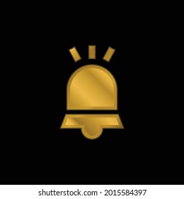 Alarm gold plated metalic icon or logo vector