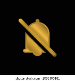 Alarm gold plated metalic icon or logo vector