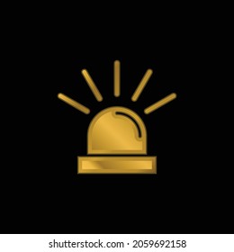 Alarm gold plated metalic icon or logo vector
