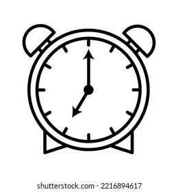 Alarm in hand drawn doodle style. Vector illustration isolated on white.