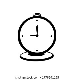 Alarm. Handgezeichnete Uhr. Einzeln auf weißem Hintergrund.