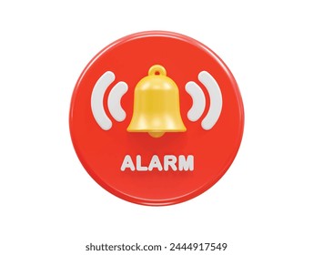 alarm icon 3d illustration rendering