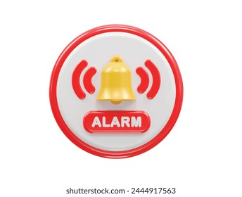 alarm icon 3d illustration rendering