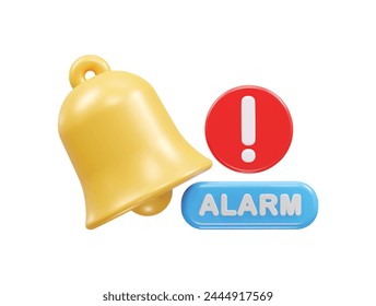 alarm icon 3d illustration rendering