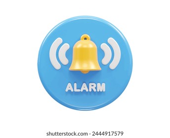 alarm icon 3d illustration rendering