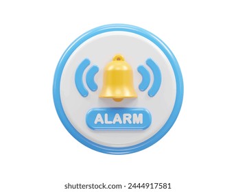 alarm icon 3d illustration rendering