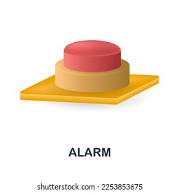 Icono de alarma. 3d ilustración de la colección de seguridad. Icono 3d de alarma creativa para diseño web, plantillas, infografías y más