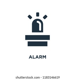 Alarm icon. Black filled vector illustration. Alarm symbol on white background. Can be used in web and mobile.