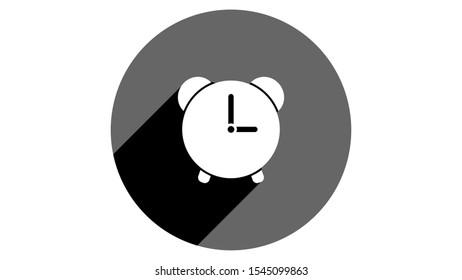 Alarm icon, clock icon. Flat icons vector design. Simple icons with shadows