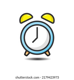Icono de alarma. Logotipo de reloj. Ilustración vectorial. Aislado en fondo blanco. Stroke Editable
