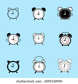 Alarm icon. alarm clock icon. alarm clock stopwatch icon logo vector black and white design illustration background wallpaper.
