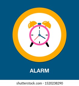 Alarm icon. Clock icon - Clock symbol, vector alarm illustration isolated