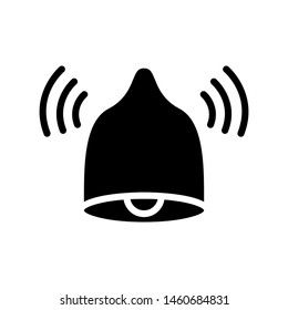 Alarm Icon Design, Clock Sound Emblem Isolated Illustration , Template Logo Vector Outline Solid Background White
