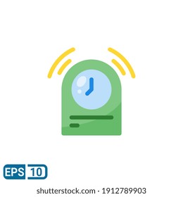 alarm icon in flat style isolated on white background. vector illustration for user interface and website. EPS 10