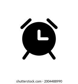 estilo de glifo de icono de alarma e ilustración de vector aislados en un fondo blanco. Calidad premium para aplicaciones móviles, interfaz de usuario, presentación y sitio web. icono de píxel perfecto