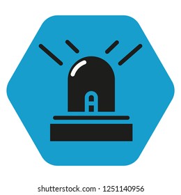 alarm icon with hexagonal background 