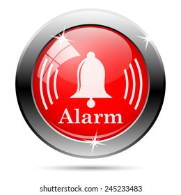 Alarm icon. Internet button on white background. 