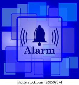 Alarm icon. Internet button on abstract background. 