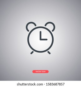 Alarm icon isolated on white background. Line style. Vector illustration.