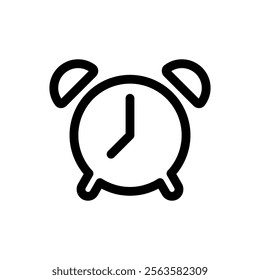 Alarm Icon Line Style Design Web and Mobile Vector Illustration.