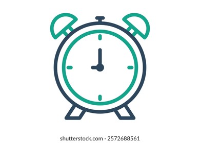 Alarm icon. line icon style. icon related to notification, time and date. time elements vector illustration