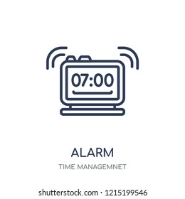 Alarm icon. Alarm linear symbol design from Time managemnet collection.