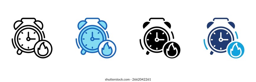 Ícone de alarme Ilustração de vetor de estilo múltiplo