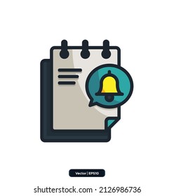 icono de alarma. Nota y tareas Iconos. iconos vectoriales para diseño web aislados en fondo blanco. Colección de iconos vectoriales de estilo negro de alta calidad