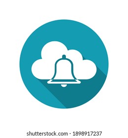 Alarmsymbol in der Cloud. einzeln auf weißem Hintergrund. Vektor.