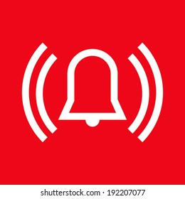 Alarm Icon On Red Background